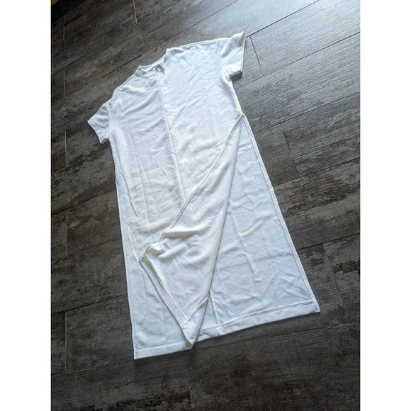 ATHLETA Sedona Short Sleeves T Shirt Sweatshirt Dress Side Slit - Picture 3 of 7